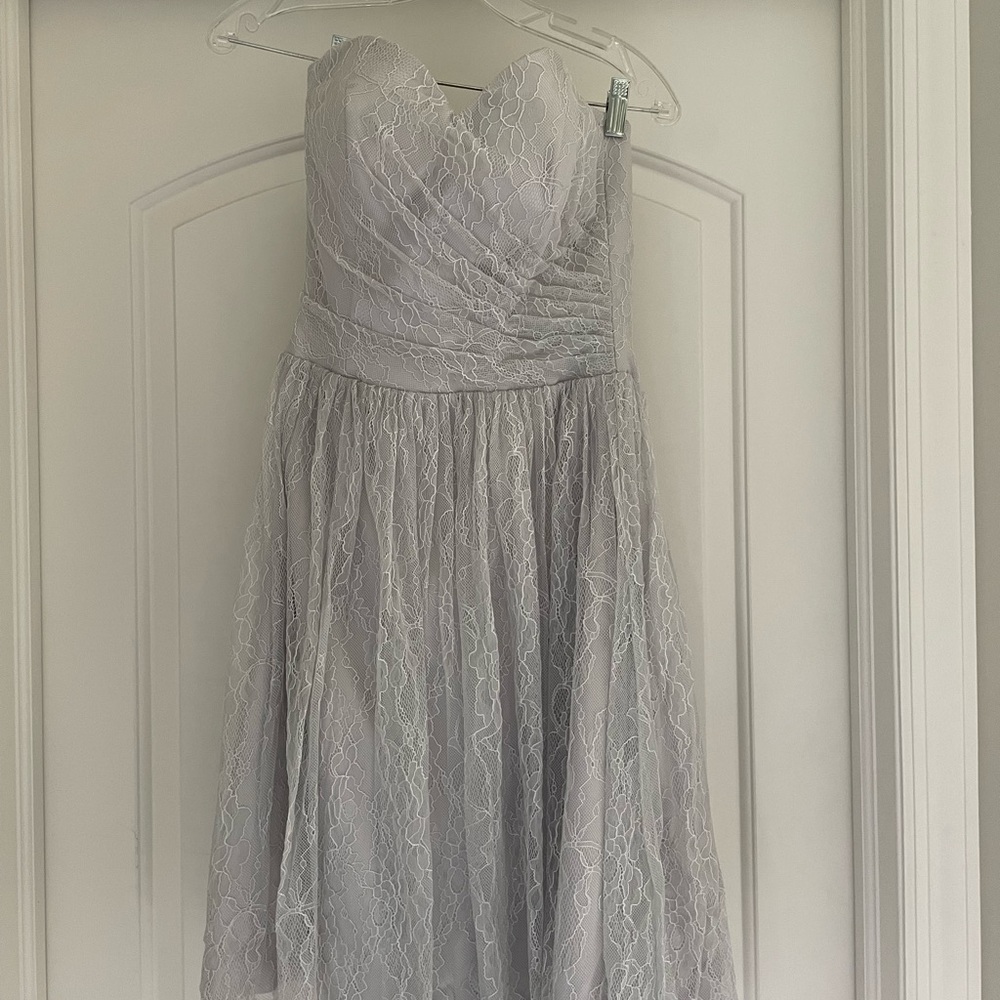 Silver short formal dress - bridesmaid